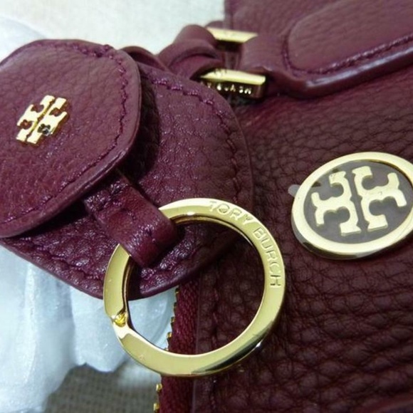 NEW Tory Burch Robinson Wine Red Pebbled Leather Mini Square Tote/Crossbody Bag - Picture 13 of 16